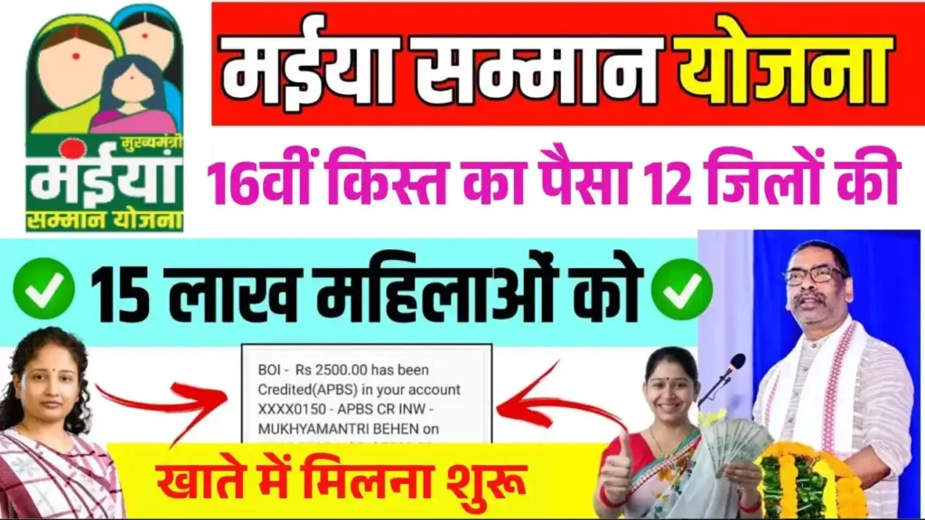 Maiya Samman Yojana 16th Installment